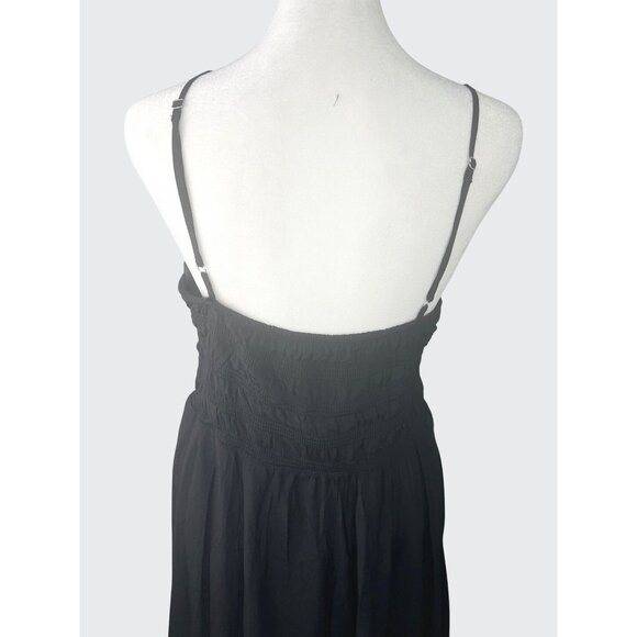 Blu Pepper Womens Black Maxi Dress Asymmetrical Hem Spaghetti Straps Large - Picture 8 of 14